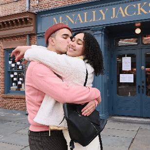Romantic Hug GIF with Love Animation
